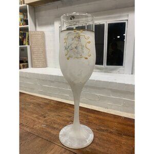 Vintage Hand Painted Arte Murano Champagne Glass With Cherub Design